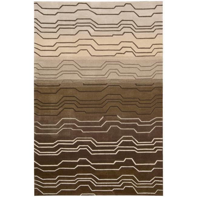 Transitional Nourison Hand tufted Contours Natural Rug (36 X 56)