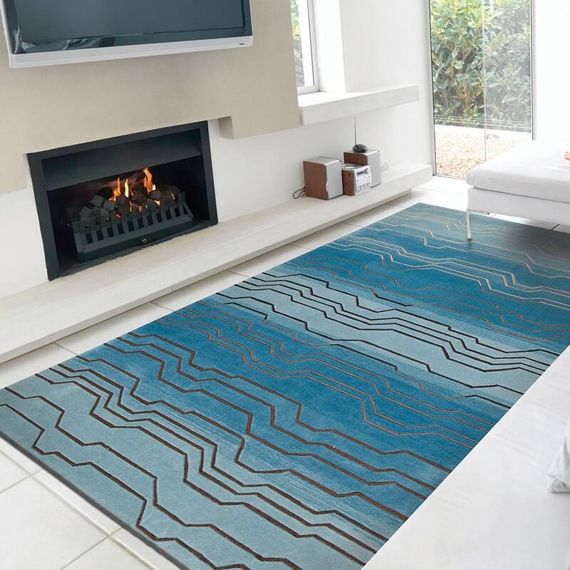 Nourison Contour Modern Abstract Wave Contemporary Hand-tufted Area Rug