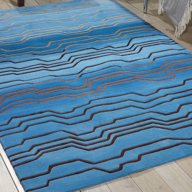 Nourison Contour Modern Abstract Wave Contemporary Hand-tufted Area Rug
