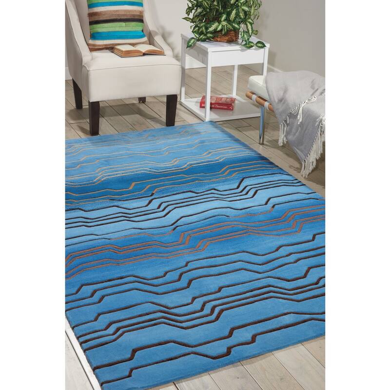 Nourison Contour Modern Abstract Wave Contemporary Hand-tufted Area Rug