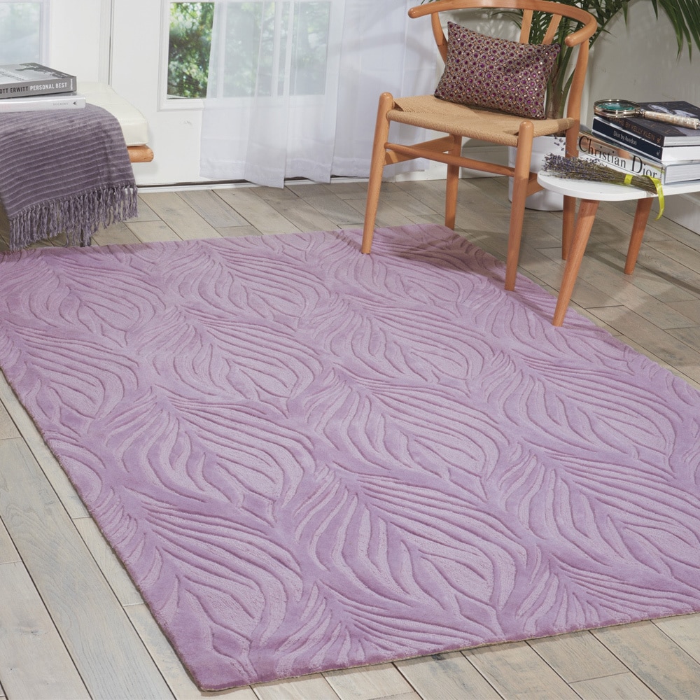 Shop Nourison Hand-tufted Contours Lavender Rug - 3'6 x 5'6 - On Sale