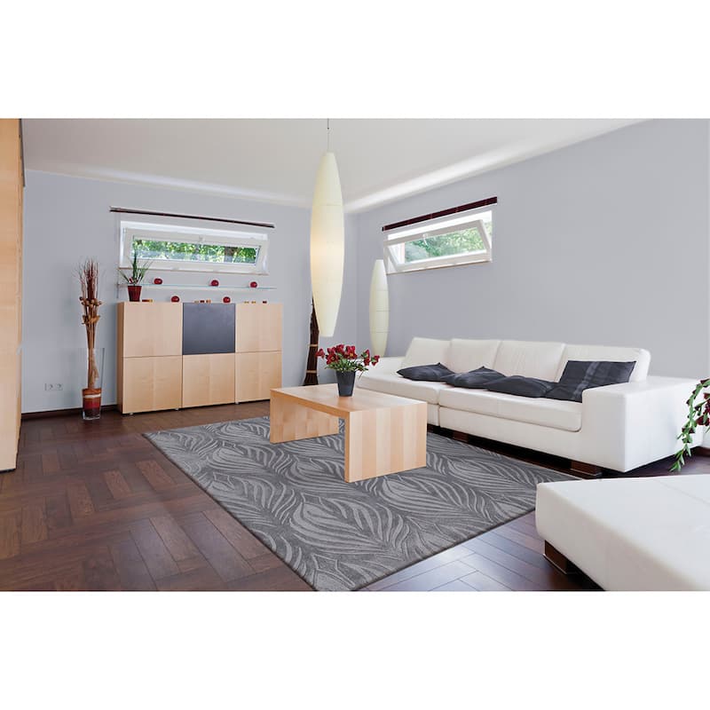 Nourison Contour Oversized Floral Leaf Contemporary Hand-tufted Area Rug