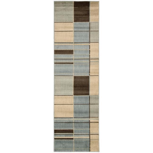 Nourison Monaco Aqua Geometric Rug (23 X 76)