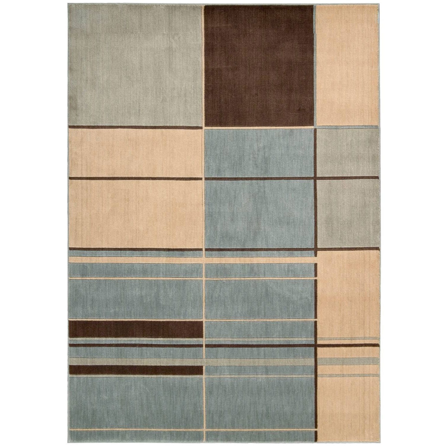 Nourison Monaco Aqua Geometric Rug (79 X 1010)