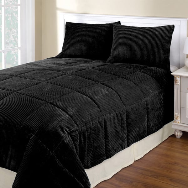 Shop Corduroy 3 Piece Comforter Set Overstock 5660489