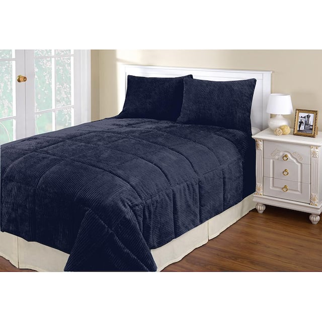Corduroy 3piece Comforter Set On Sale Overstock 5660489