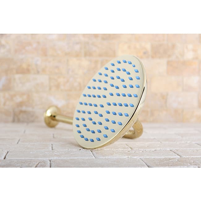 Rainfall Polished Brass 8-inch Shower Head w/ Shower Arm
