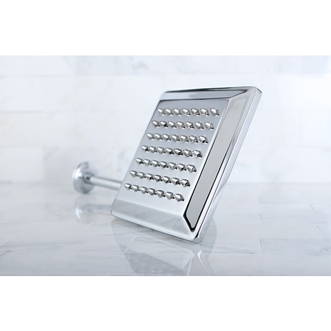 Shop Claremont Chrome 8in Square Metal Shower Head with Shower Arm