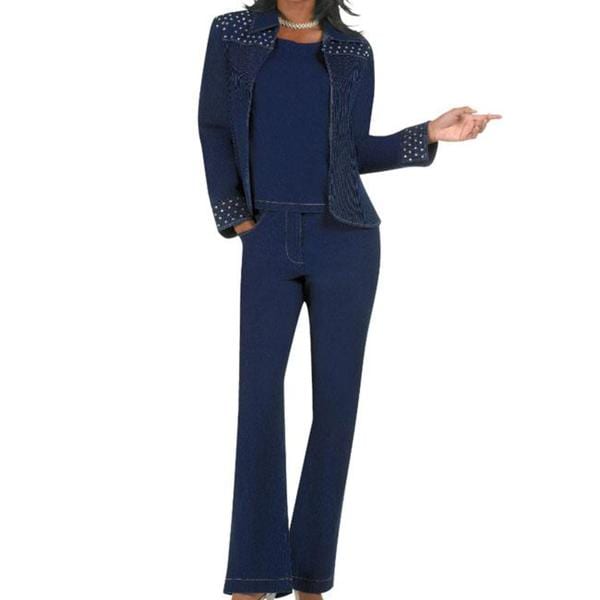 plus size denim pant suits