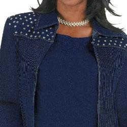 plus size denim pant suits