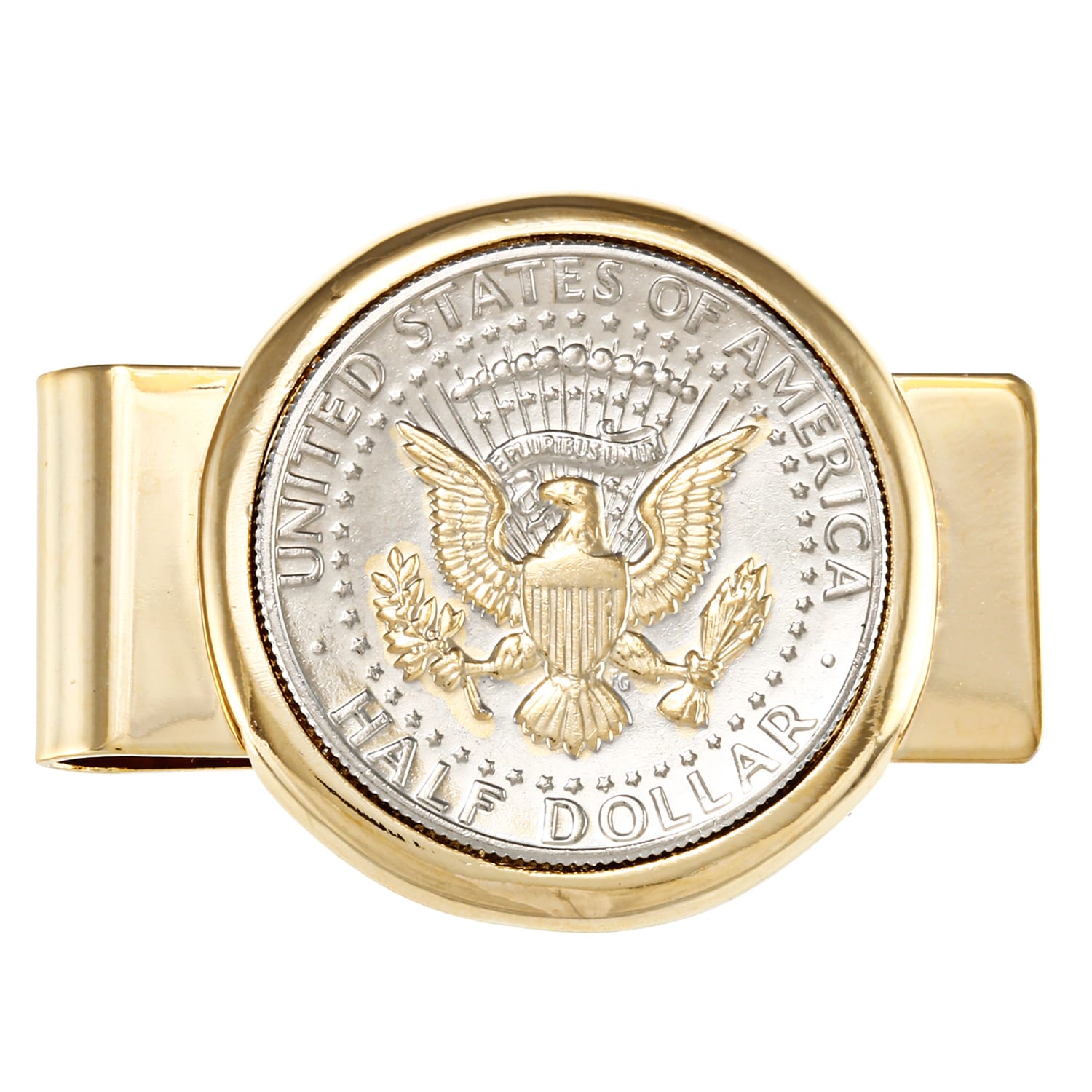 American Coin Treasures Selectively Gold-plated Presidential Seal JFK Half  Dollar Goldtone Money Clip - Gold/Silver