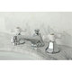 preview thumbnail 2 of 1, Metropolitan Chrome Widespread Bathroom Faucet Silver Porcelain Cross