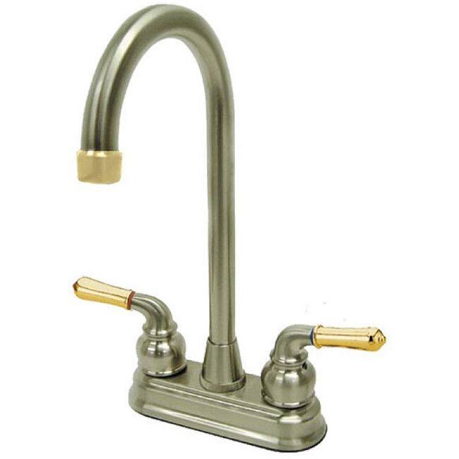 Megallan Satin Nickel and Polished Brass Bar Faucet