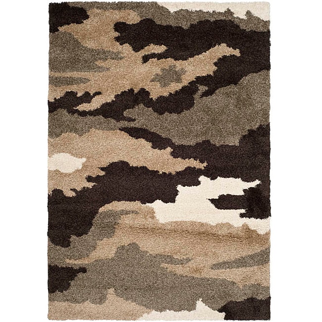 Hand woven Ultimate Beige/ Brown Shag Rug (8 X 10)