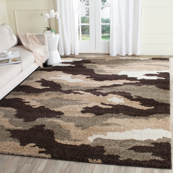 Safavieh Camouflage Shag Beige/ Multicolored Rug - 8' x 10'