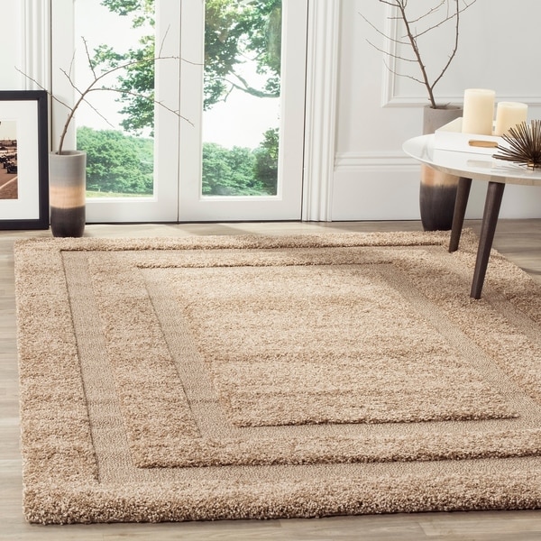 Safavieh Shadow Box Ultimate Beige Shag Rug - 8' x 10'