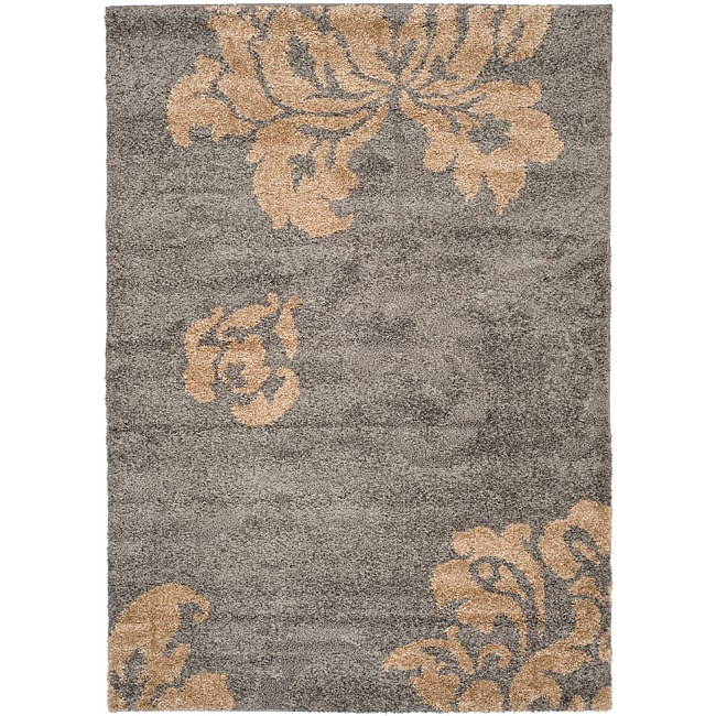 Ultimate Casual Dark Gray/beige Shag Rug (53 X 76)