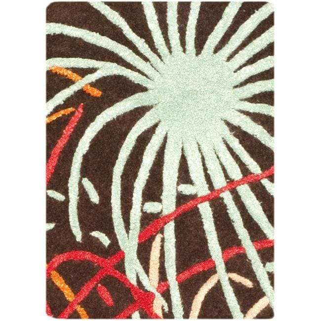 Handmade Soho Fireworks Brown New Zealand Wool Rug (2 X 3)