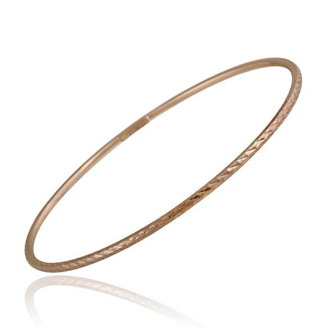 Mondevio Rose Gold over Sterling Silver Diamondcut Bangle Bracelet Free Shipping On Orders