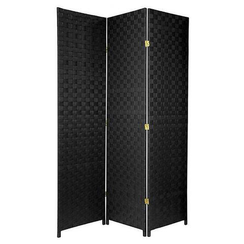 Handmade 6' Woven Wood and Fiber Divider
