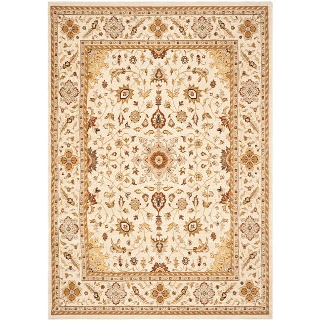 Handmade Majesty Ivory/ Ivory New Zealand Oriental Wool Rug (4 X 56)