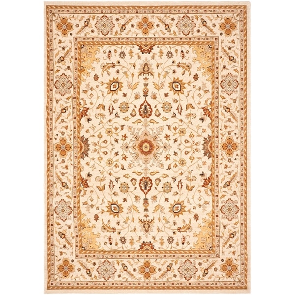 Safavieh Handmade Majesty Ivory/ Ivory New Zealand Oriental Wool Rug - 4' x 5'-6"