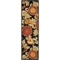 Safavieh Handmade Blossom Flowers Black Wool Rug - 2'3" x 8'