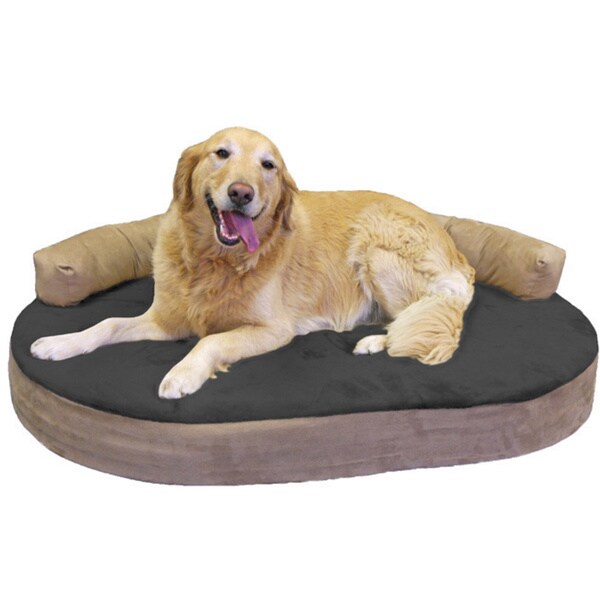 large orthopedic dog bed with bolster