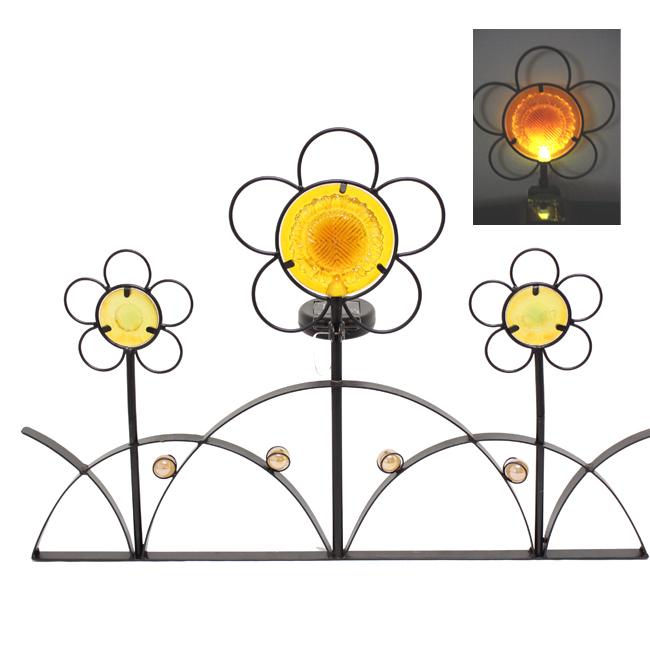 Iron Flower Fence Solar Light   Shopping
