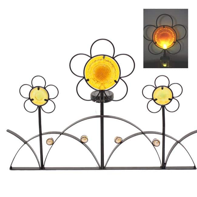 Iron Flower Fence Solar Lights (Set of 2)