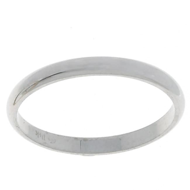 10k White Gold Men's Half-round 2-mm Wedding Band