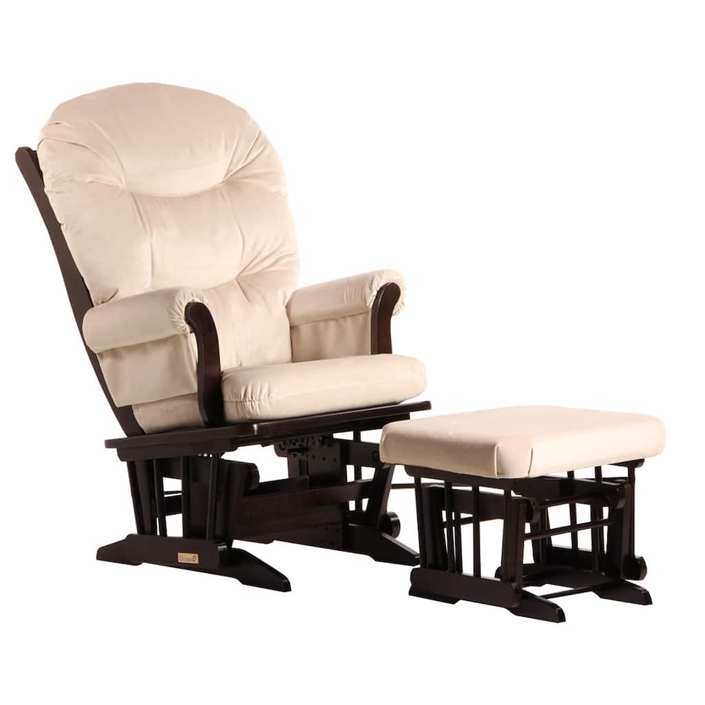 Dutailier Beige Microfiber Sleigh Glider Chair/ Ottoman