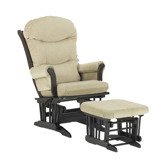 Dutailier Multi-position Sage Green Microfiber Glider Chair/ Ottoman Set