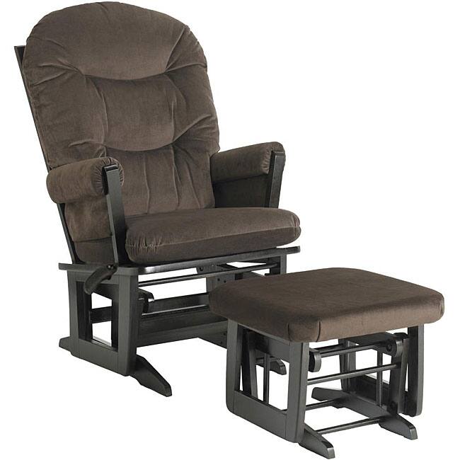 Dutailier Hardwood Brown Glider and Ottoman