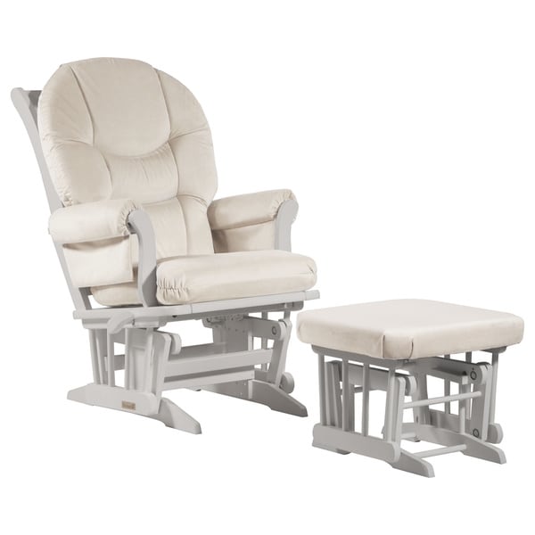 dutailier modern grande platinum glider and ottoman