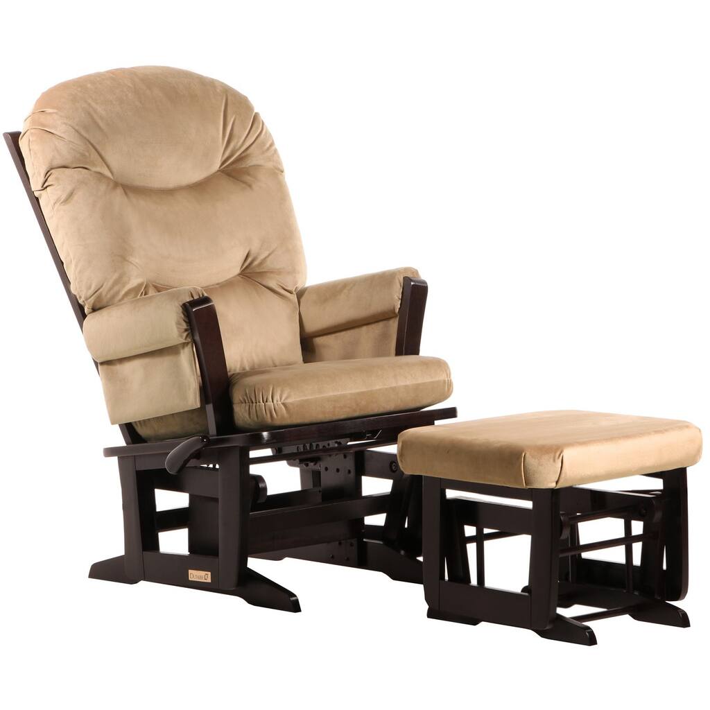 Dutailier Light Brown Multiposition Reclining Modern Glider and Ottoman Set
