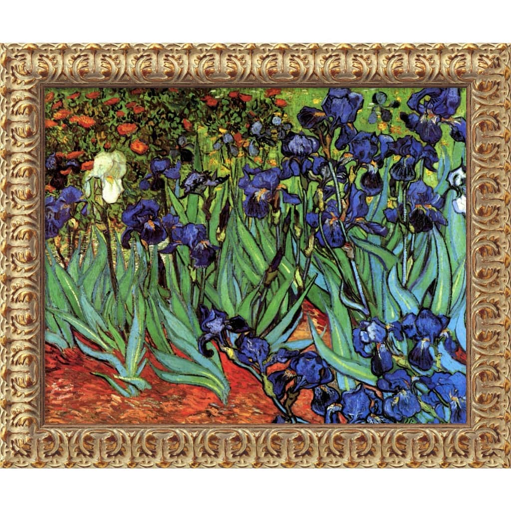 Vincent van Gogh 'Irises In The Garden' Framed Art Canvas