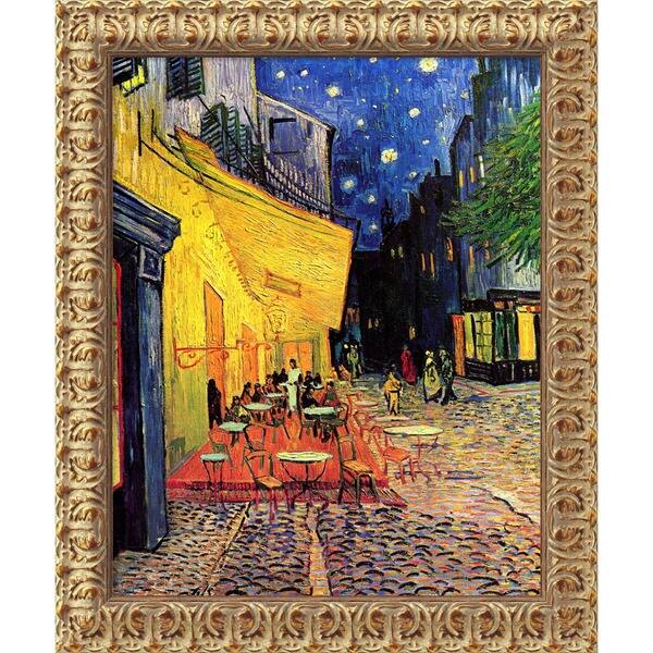 Vincent van Gogh 'Cafe Terrace At Night, 1888' Framed Art Canvas ...