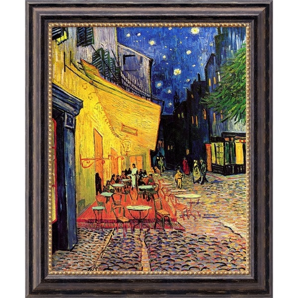 Vincent van Gogh 'Cafe Terrace At Night, 1888' Framed Art Canvas - Free ...