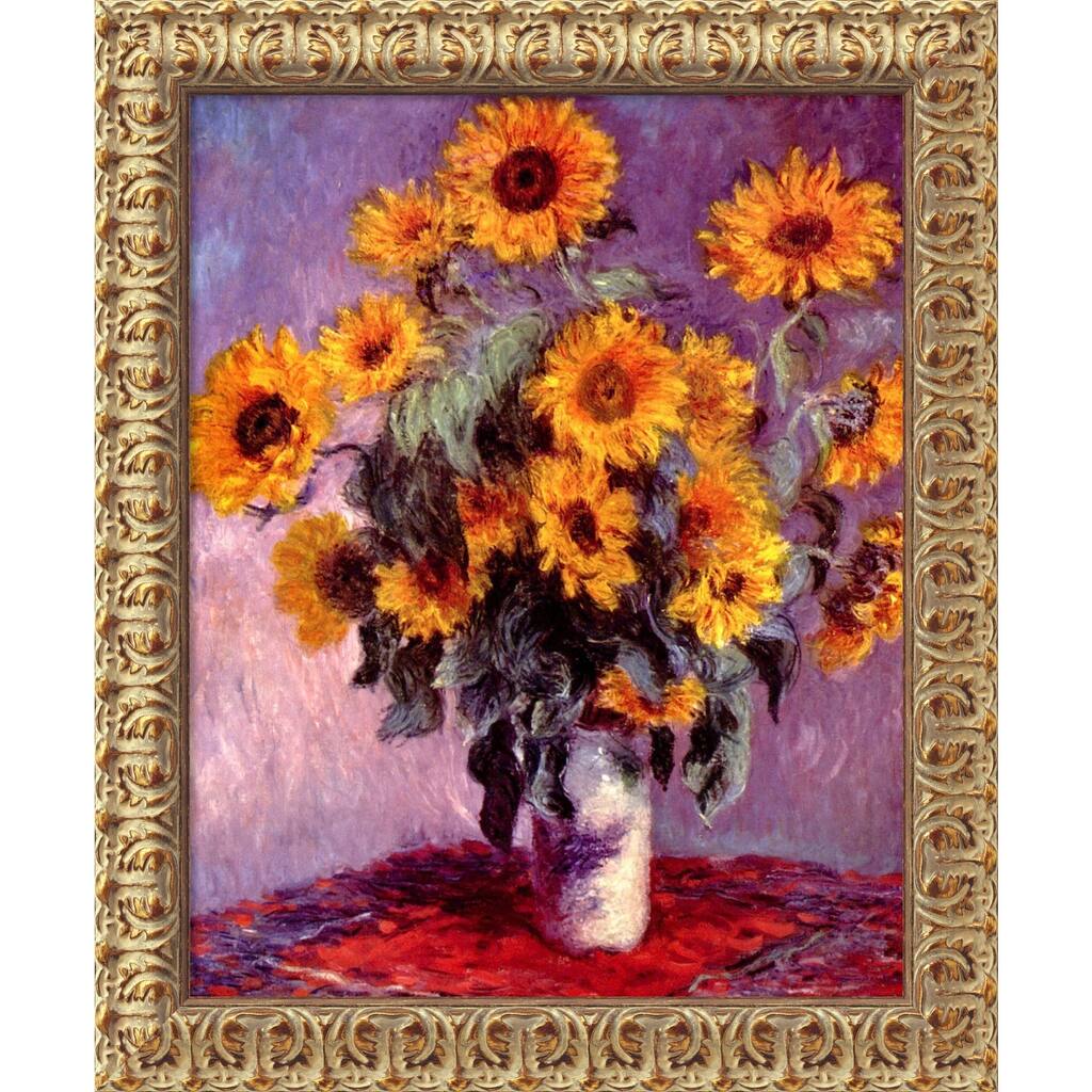 Claude Monet 'Sunflowers, 1881' Framed Art Canvas