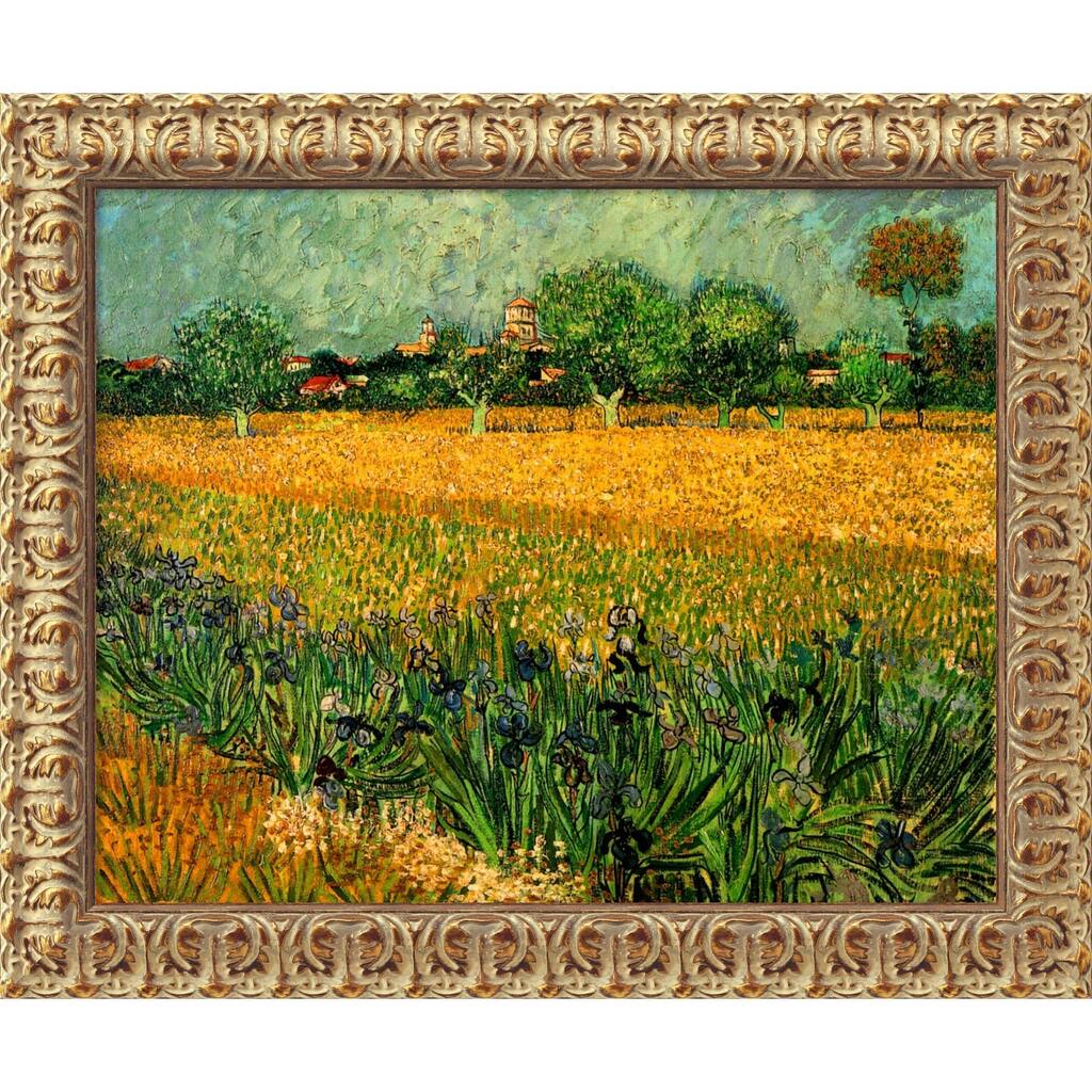 Vincent Van Gogh 'View of Arles With Irises' Framed Canvas Art