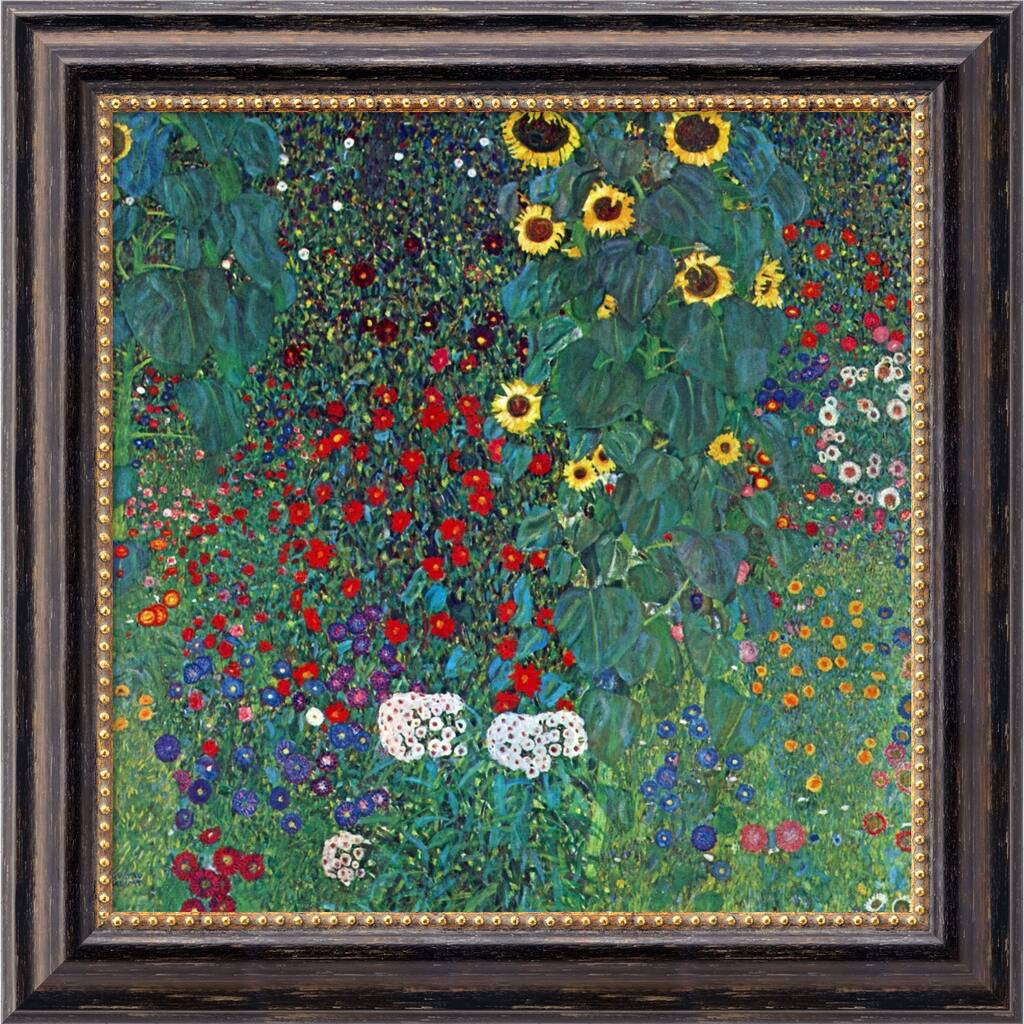 Gustav Klimt Farm Garden with Sunflowers, c. 1906 Framed Art Canvas