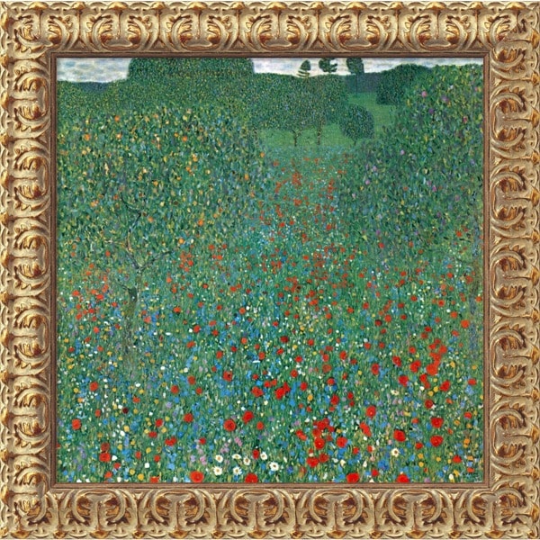 Gustav Klimt Field Of Poppies Campo Di Papaveri Framed Art Gustav Klimt X27 Field Of Poppies Campo Di Papaveri