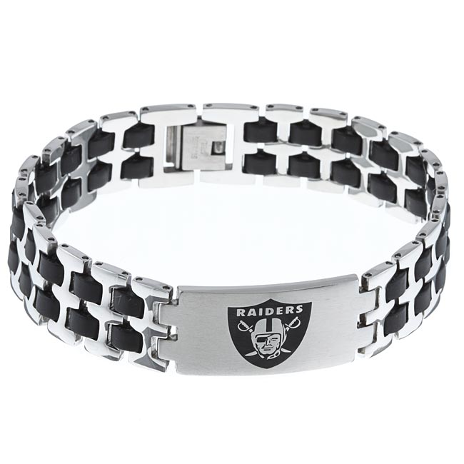 Stainless Steel Oakland Raiders Logo Bracelet Free Shipping Today