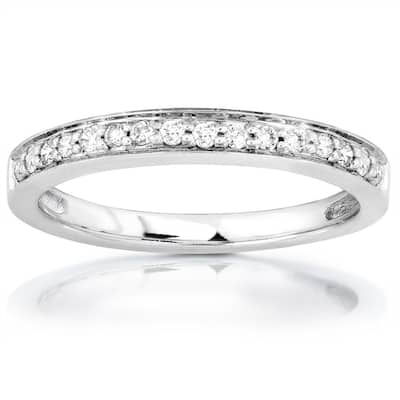 Annello by Kobelli 14k White or Rose Gold 1/6ct TDW Diamond Wedding Band