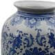 preview thumbnail 2 of 5, Handmade Porcelain 14-inch Blue and White Floral Tung Chi Vase (China)