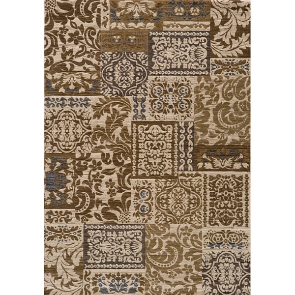 Dream Ivory Damask Blocks Geometric Rug (3'11 x 5'7) 3x5   4x6 Rugs