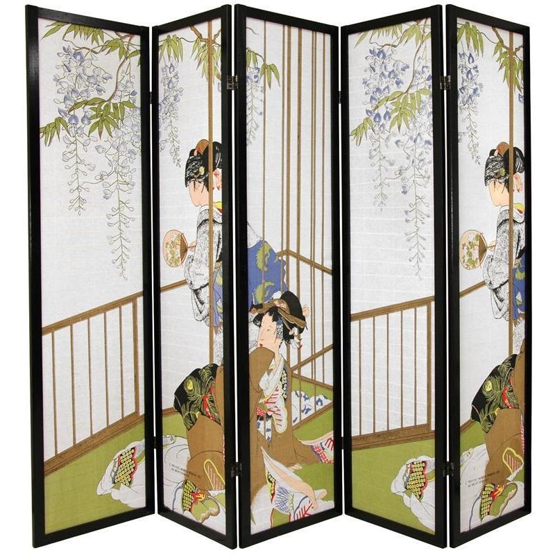 Shop Wood and Rice Paper 6foot 5panel Geisha Shoji Screen (China