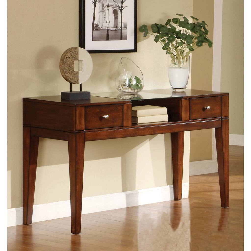 Furniture of America Emmie Tobacco Oak 2-drawer Console Table