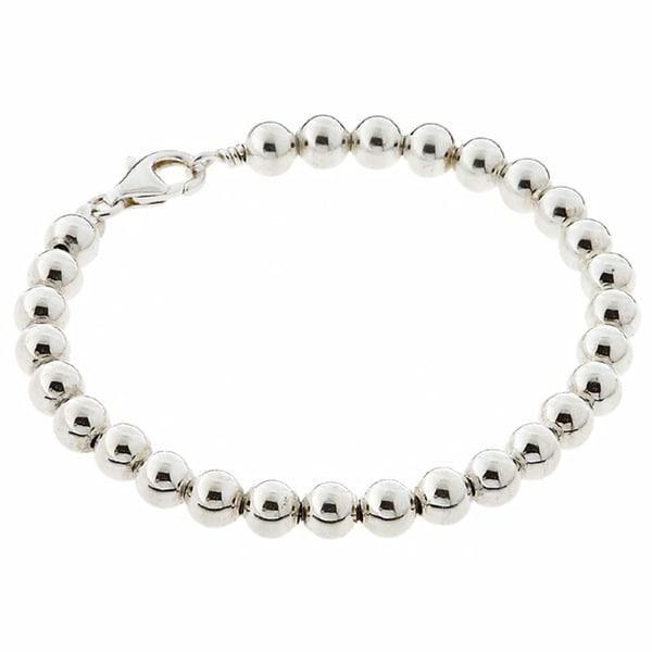 Shop Sterling Silver Classic Bead Bracelet - Free Shipping Today ...